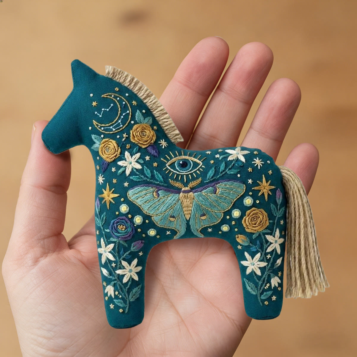 Rubbyoo Dala Horse Embroidery Kit - Luna Moth | Diy Handmade Craft | Witchy Purse Accessory - image 8