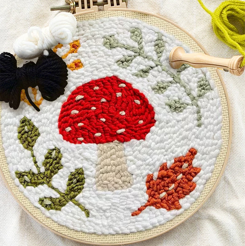 Autumn Red Mushroom Punch Needle Kit - Beginner-friendly Craft | Seasonal Decor Highlight - image 11