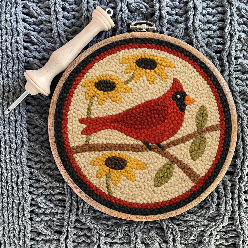 Floral Cardinal Punch Needle Kit - Nice Gifts For Bird Lovers |  Perfect For Christmas Decor - image 9