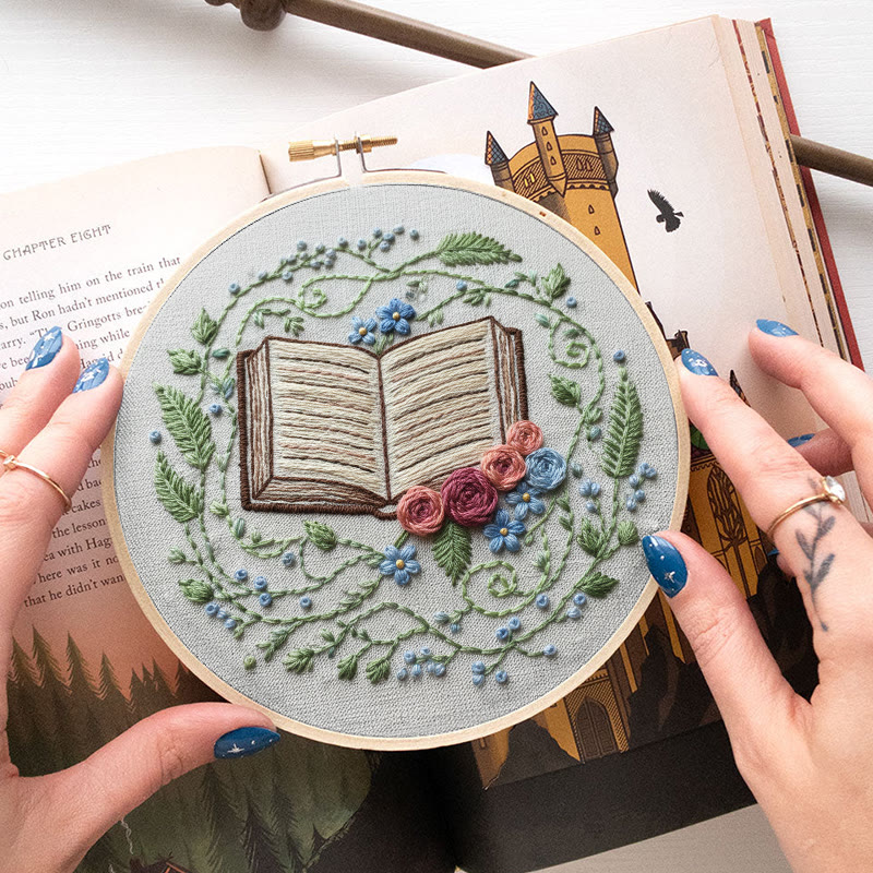 Rubbyoo Embroidery Kit - Blooming Book | Diy Hoop Art | Creative Home Ornament - image 5