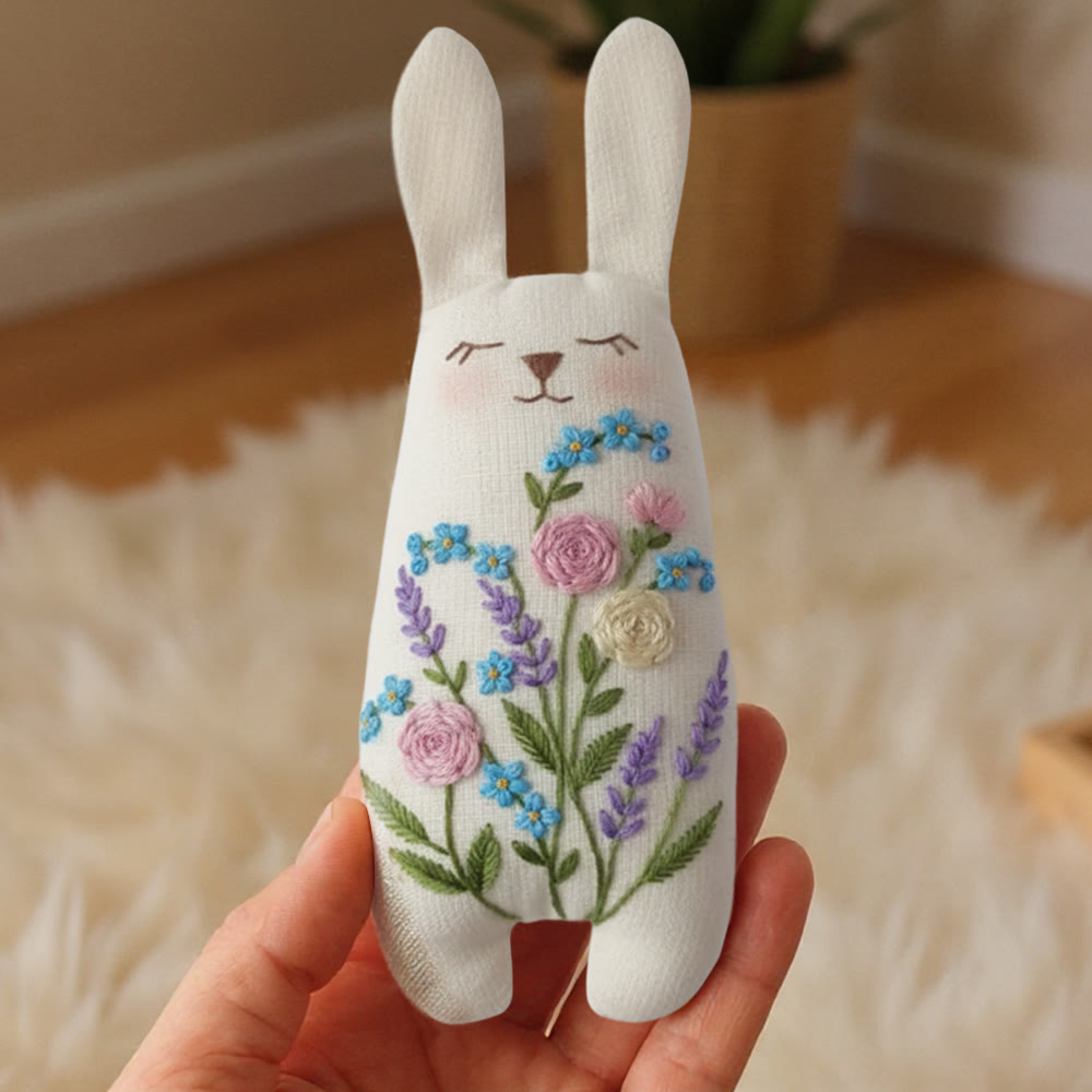 Rubbyoo Bunny Toy Embroidery Kit  - Vibrant Flowers | Sewing Bunny Toy | Stuffed Animal Toy | Perfect Birthday Gift  - image 2
