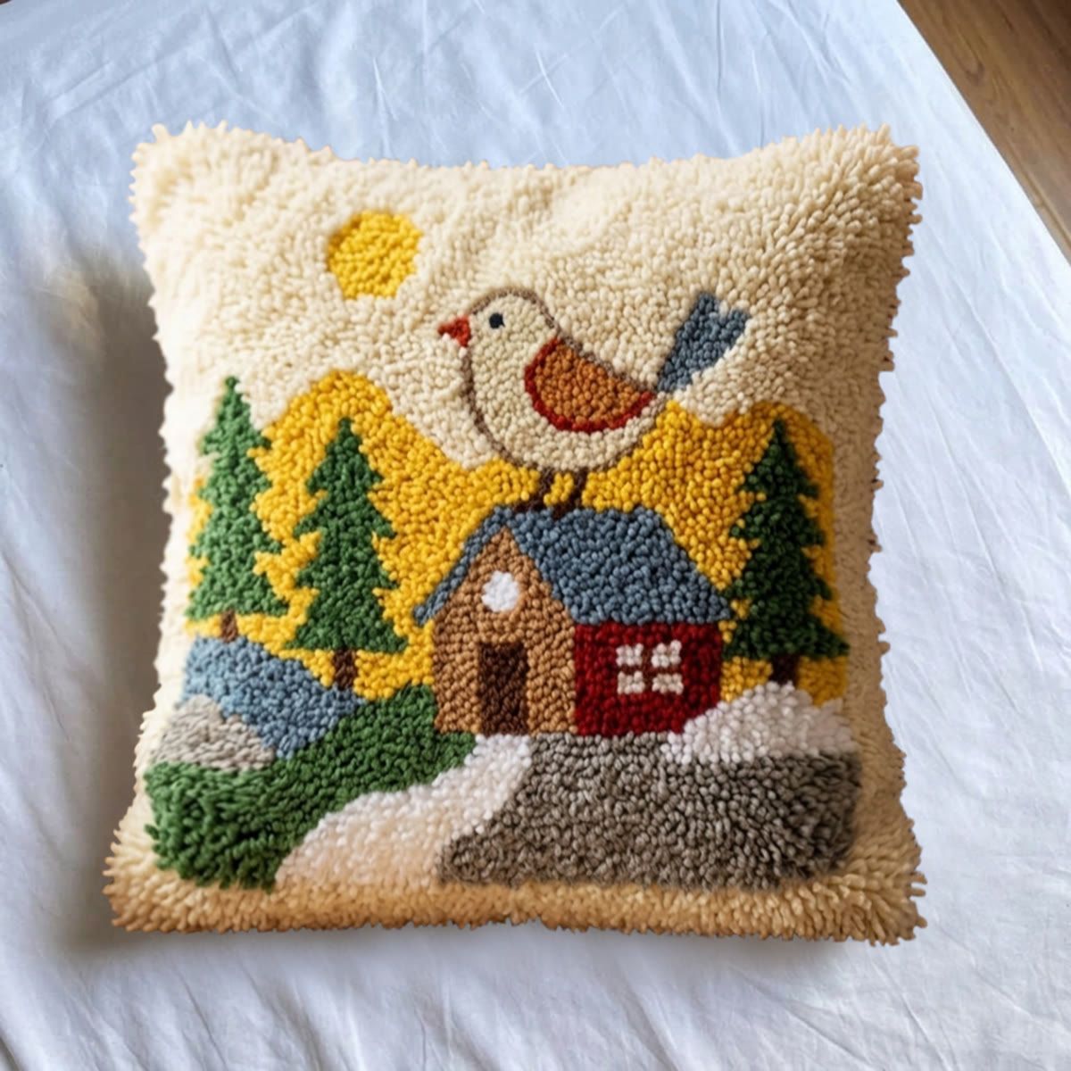 Rubbyoo Latch Hook Pillow Kit - Morning View | Perfect Housewarming Craft | Gift For Her - image 5