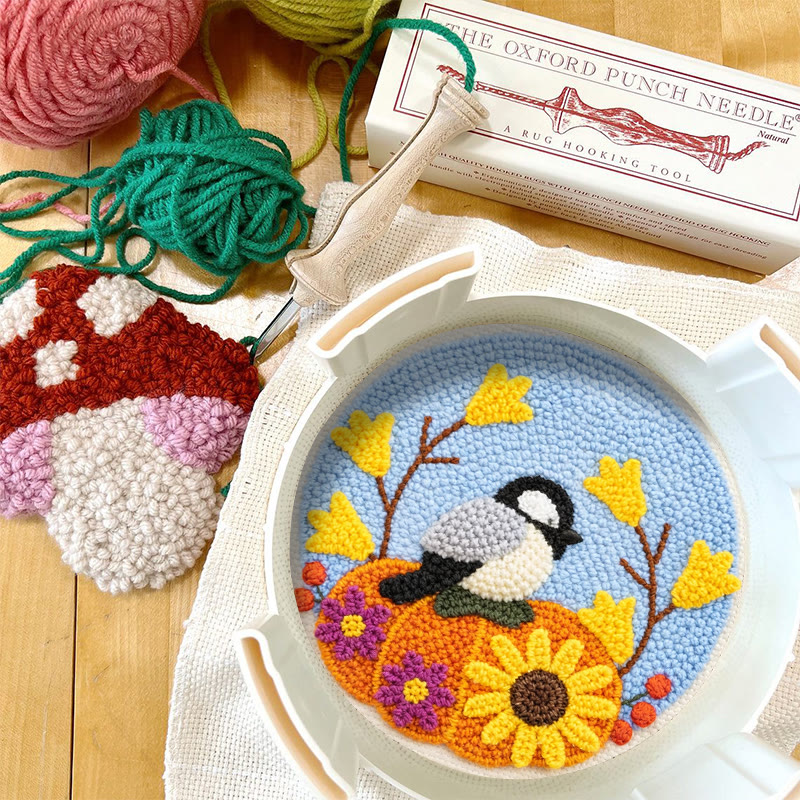 Autumn Pumpkin Bird Punch Needle Kit – Novice-friendly Diy | Seasonal Decor Accent - image 12