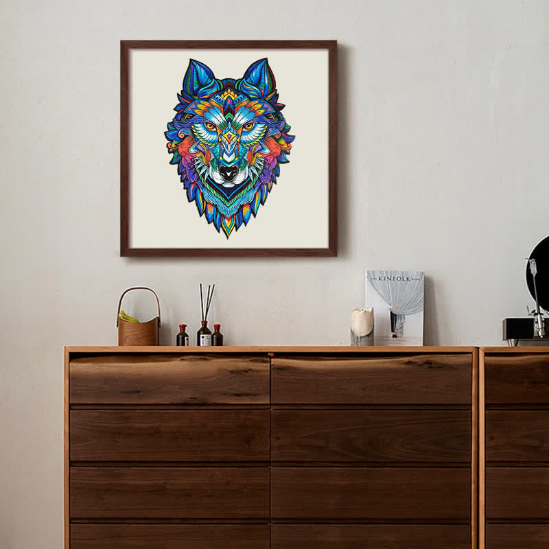 Rubbyoo Blue Wolf - Wooden Jigsaw Puzzle