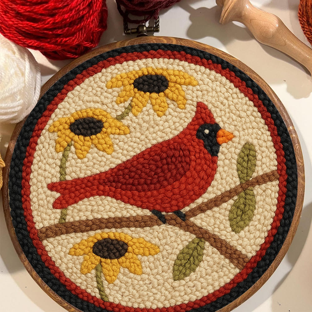 Floral Cardinal Punch Needle Kit - Nice Gifts For Bird Lovers |  Perfect For Christmas Decor - image 4