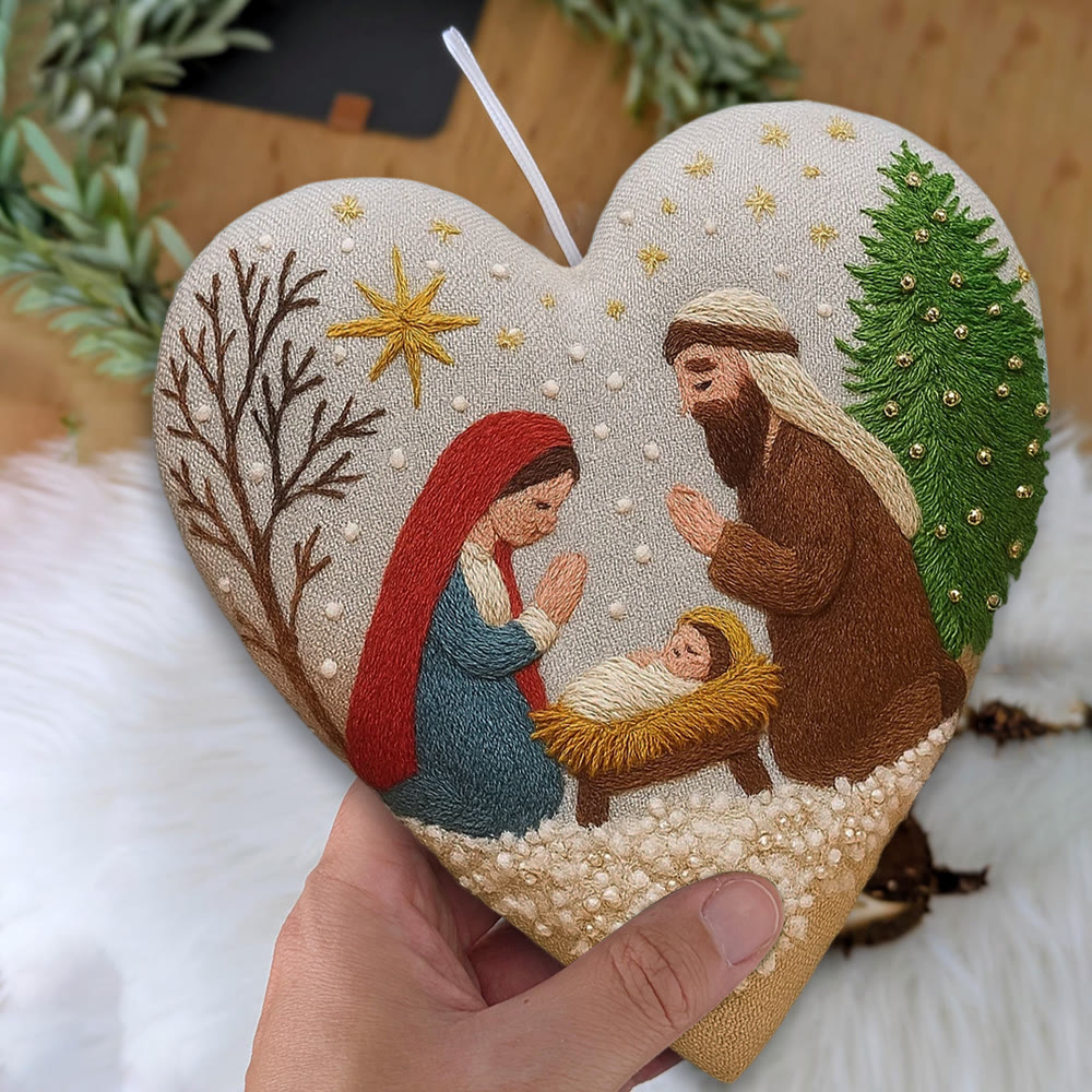 Rubbyoo Heart Embroidery Kit - Christmas Prayer | Handmade Needle Artwork | Diy Christmas Tree Decor  - image 6