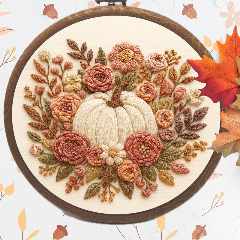 Rubbyoo Embroidery Kit - Floral Pumpkin | Halloween Wall Decor  | Diy Thanksgiving Gifts  - image 5