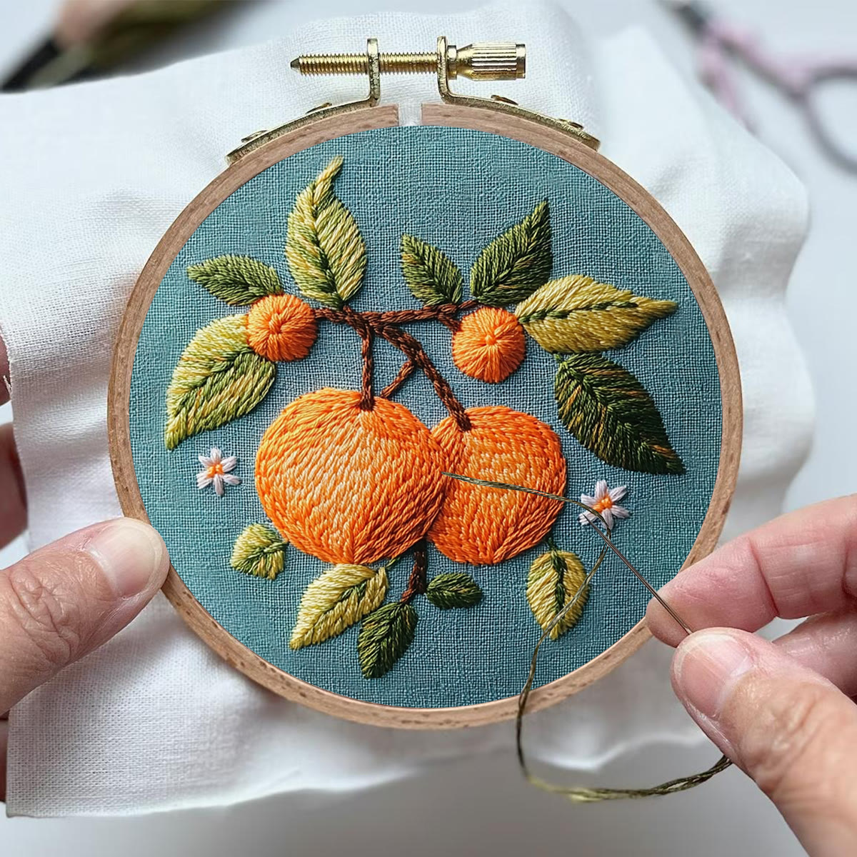 Rubbyoo Embroidery Kit-  Branch Oranges - image 3