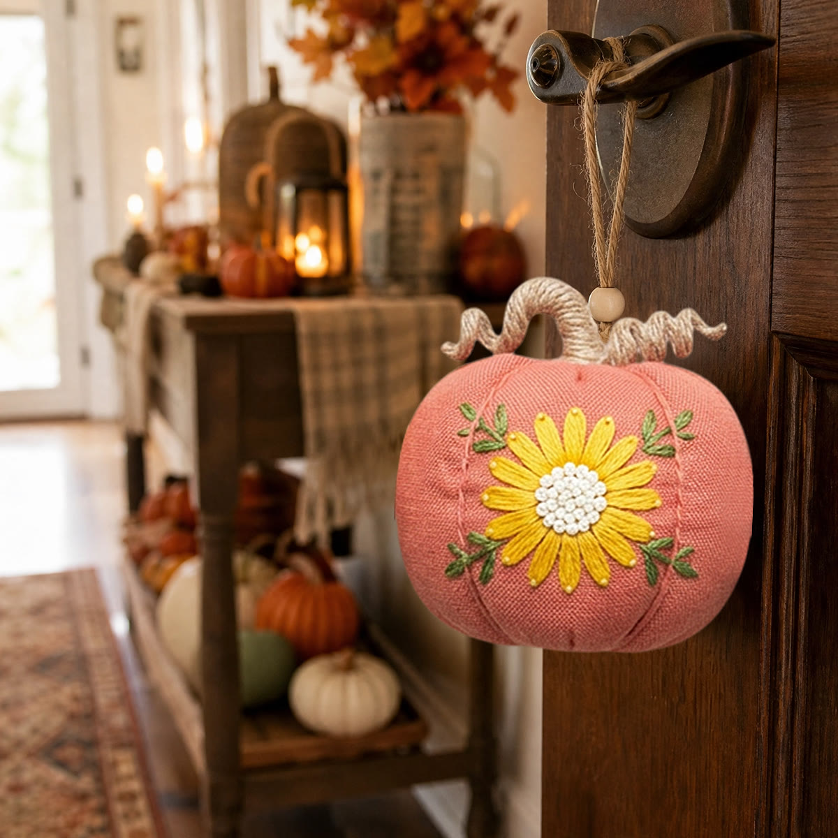 Rubbyoo Halloween Pumpkin Embroidery Kit -  Bouquet Collection | Halloween Wall Hanging Art | Various Pretty Flowers Motif - image 7