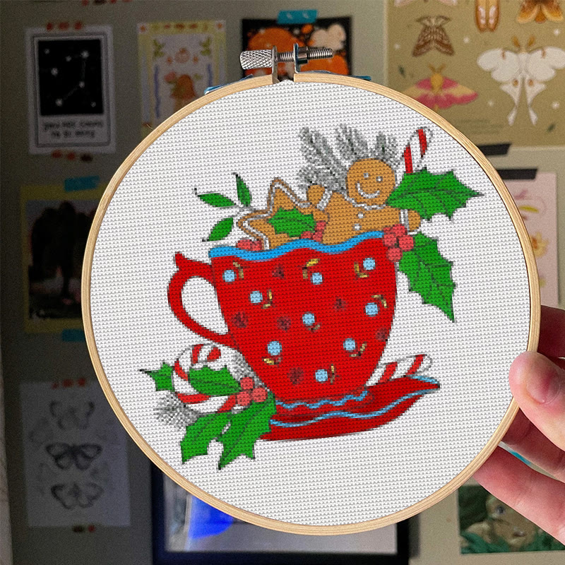 Cross Stitch Kit - Christmas Cup | Winter Needle Artwork | Unique Holiday  Collection - image 5