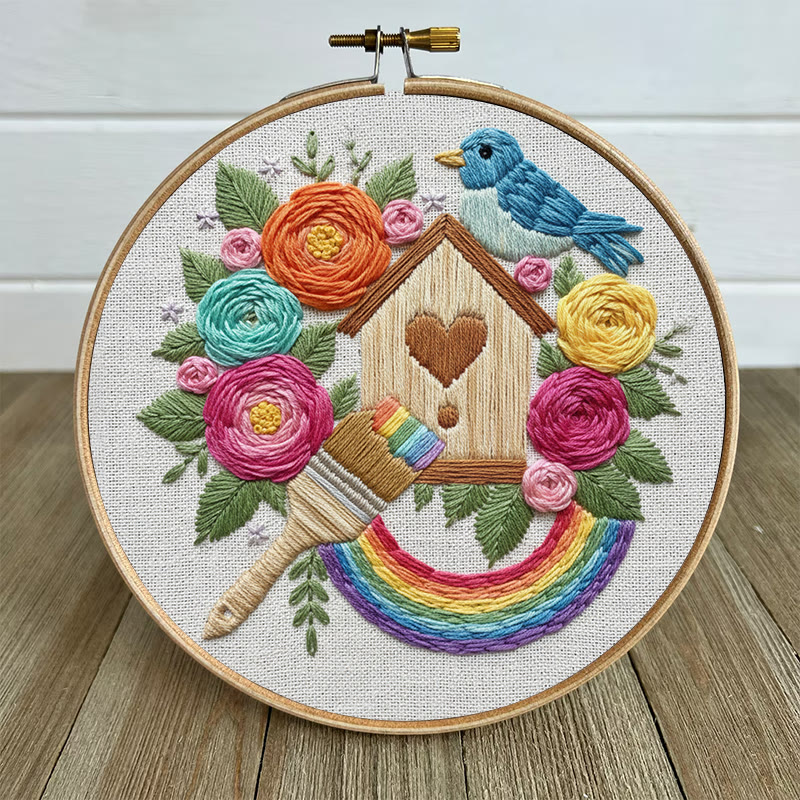 Rubbyoo Embroidery Kit - Printing House | Floral Stitch Craft | Unique Room Ornament - image 7