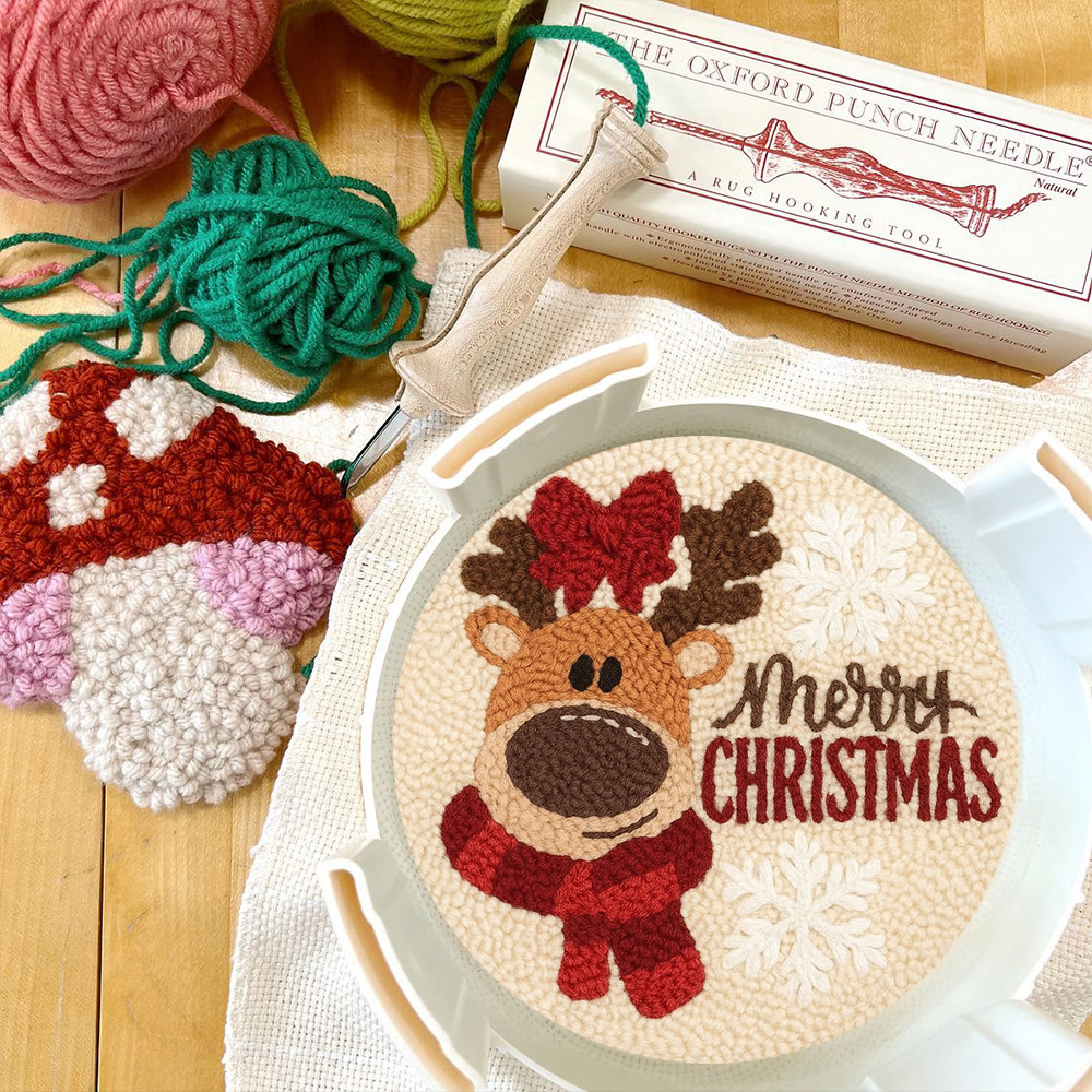 Adorable Reindeer Punch Needle Kit - Handmade Christmas Gift | Beginner Yarn Craft  - image 7