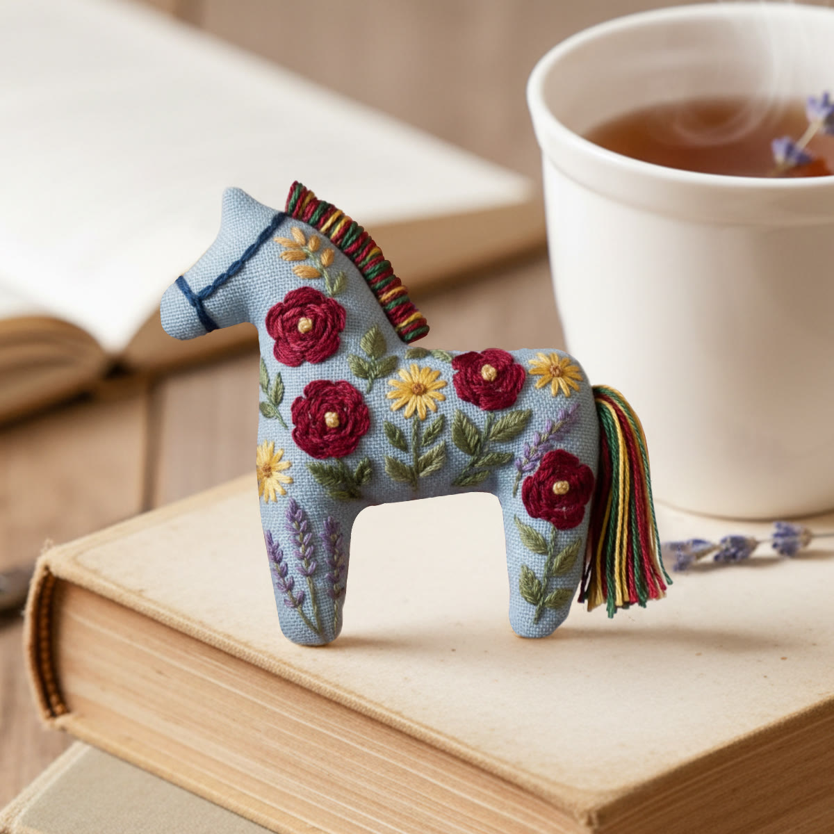 Rubbyoo Horse Embroidery Kit - Red Rose | Diy Floral Hanging | Nice Gift Idea  - image 3