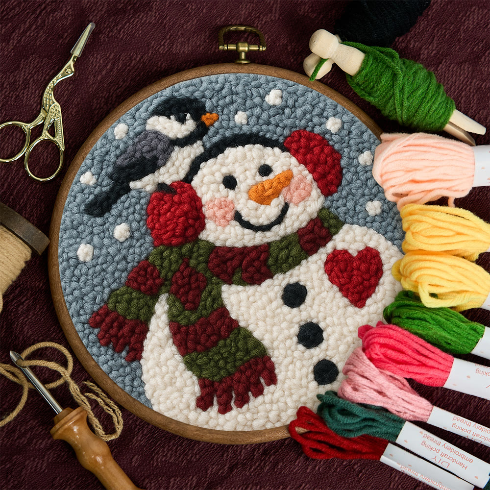 Smiling Snowman Punch Needle Kit – Creative Fiber Art | Cheerful Winter Accent - image 11