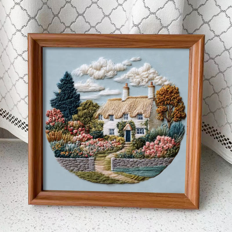 Rubbyoo Embroidery Kit - Beautiful Manor | Decorative Stitch Art | Unique Gift Idea - Embroidery Kit Plus An Extra Frame - image 13
