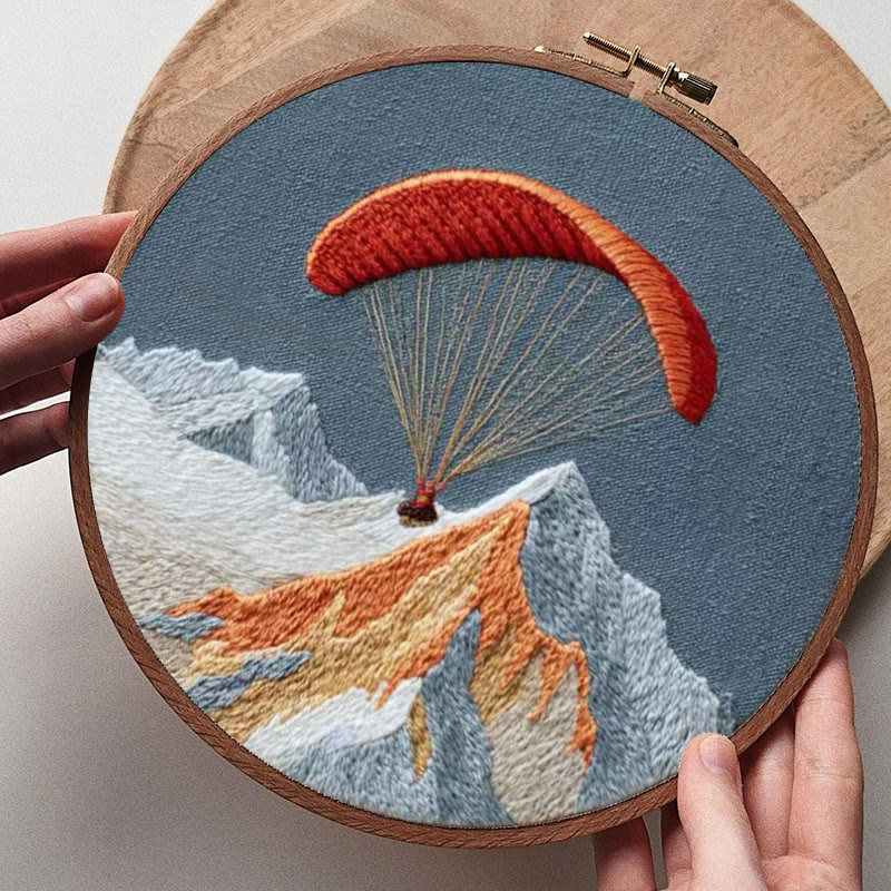 Rubbyoo Embroidery Kit - Mountain Paragliding Adventure | Beginner-friendly DIY Craft | Gift-ready Adventure-themed Kit - image 7