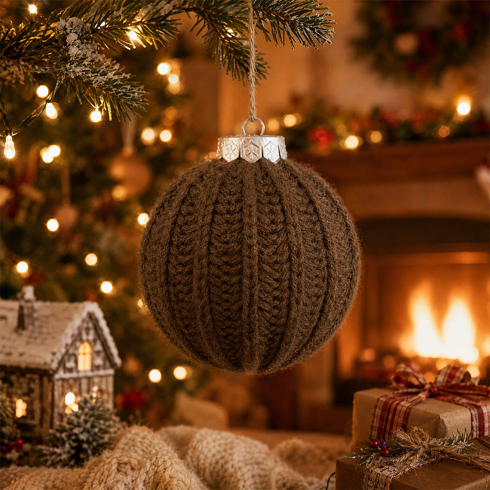 Rubbyoo Crochet Christmas Ball Ornament – Handmade Xmas Tree Hanging | Cozy Festive Party Decor - Brown - image 10