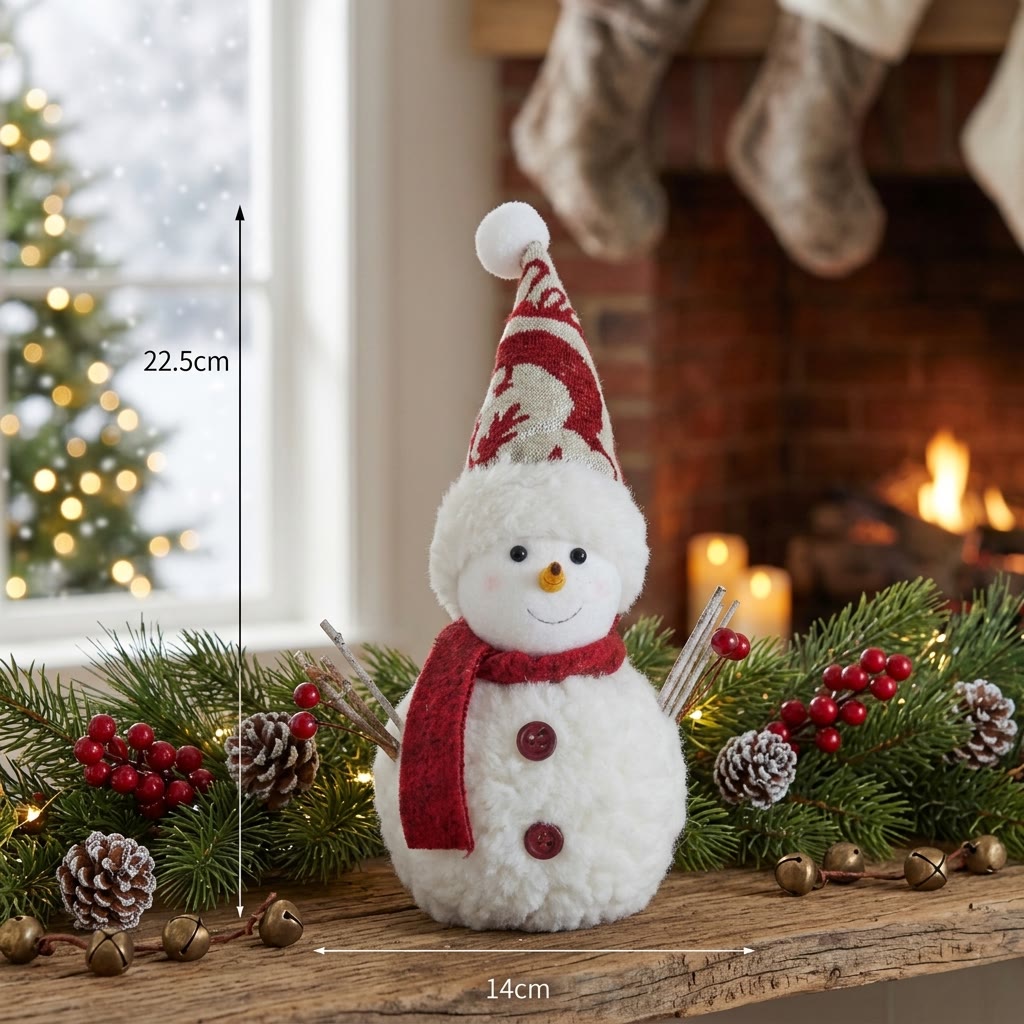 Rubbyoo Charming Christmas Snowman Figurine – Cheerful Holiday Accent | Cozy Seasonal Displays  - Pointed Hat M - image 10
