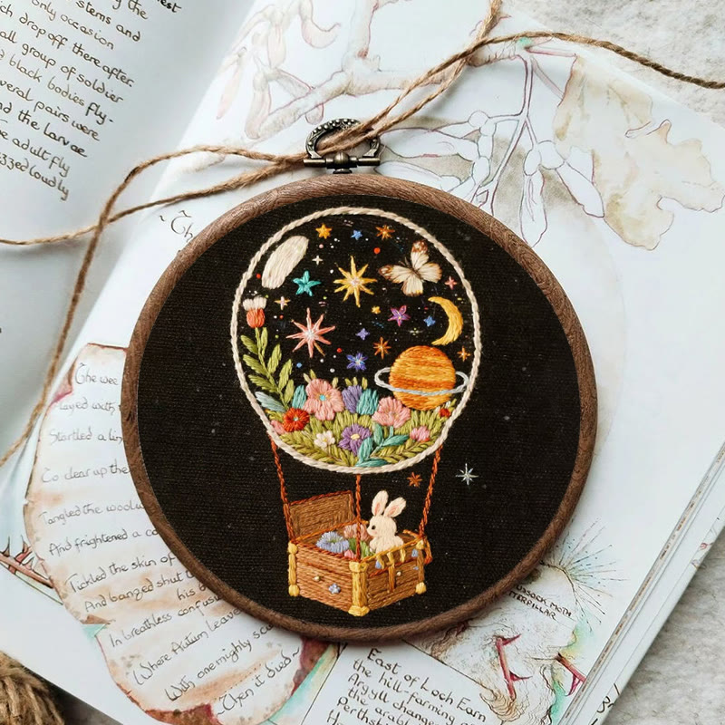 Rubbyoo Embroidery Kit - Bunny Cosmos Balloon | Enchanting Home Accent | Ideal Creative Gift - image 5