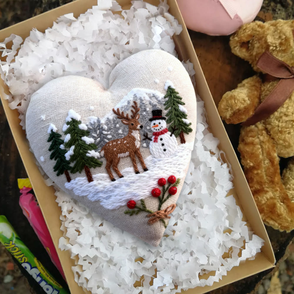 Rubbyoo Heart Embroidery Kit - Winter Forest | Christmas Snowy View | Handmade Needle Art  - image 9