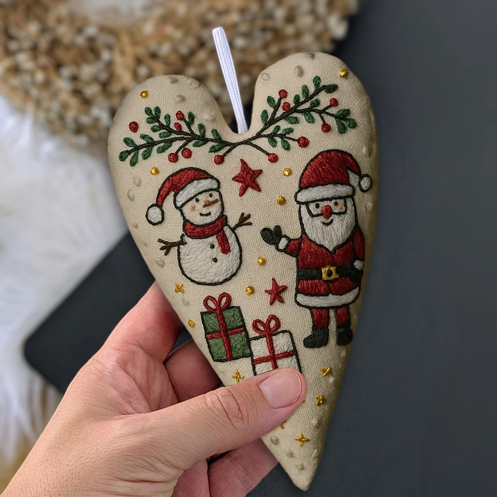 Rubbyoo Heart Embroidery Kit - Santa Snowman Christmas Scene | Festive Diy Decor | Creative Project Of Craft - image 10