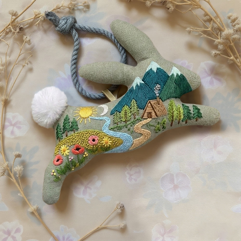 Rubbyoo Rabbit Embroidery Kit - Wonderful Country | Beautiful Landscape Craft | Special Handmade Art  - image 2