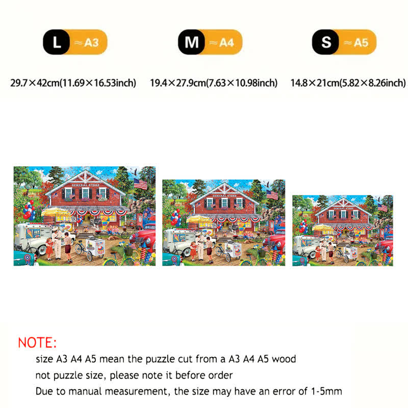 Rubbyoo Fourth of July - Wooden Jigsaw Puzzle