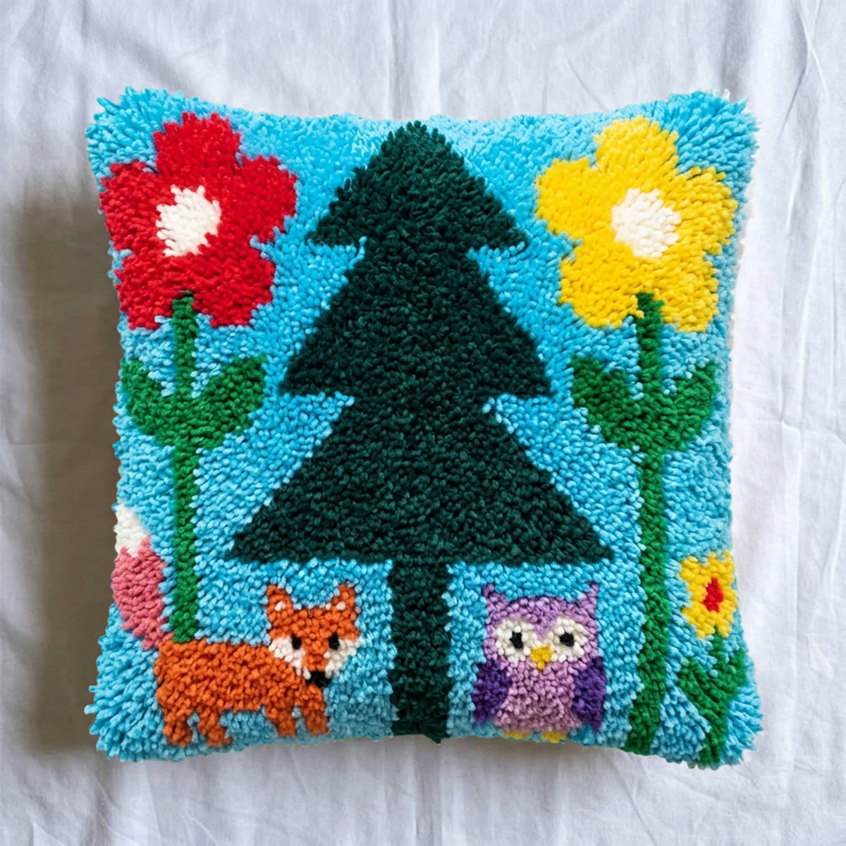 Rubbyoo Latch Hook Pillow Kit - Whimsical Forest Animal |  Car Lumbar Pillow Cover | Perfect Housewarming Craft  - image 6