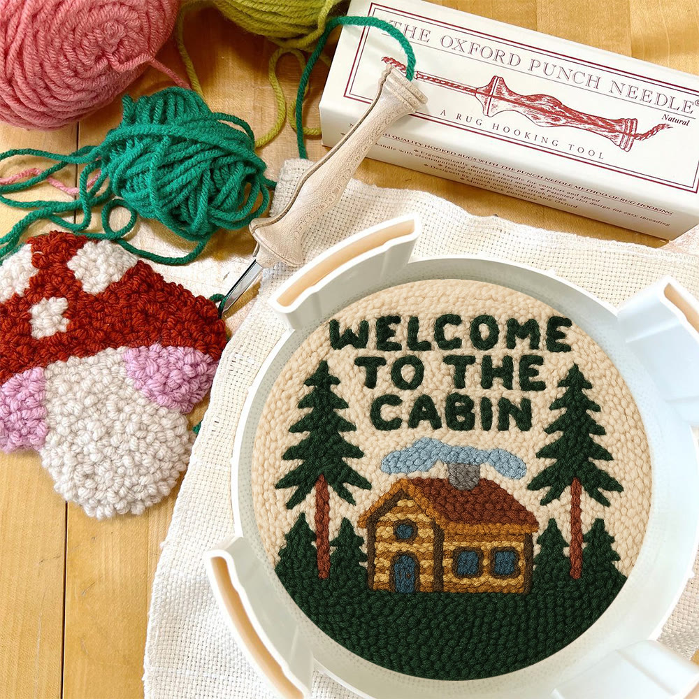 Cabin Welcome Punch Needle Kit - Handcrafted Art | Rustic-themed Home Accent - image 11