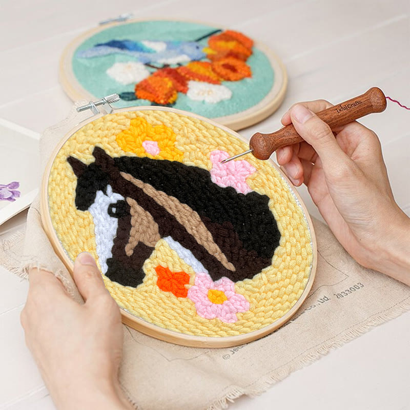  Horse Punch Needle Kit - Easy Diy Craft | Wall Hanging Decor - image 3