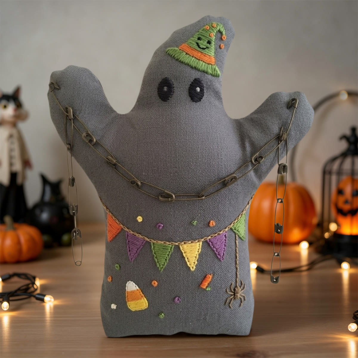 Rubbyoo Ghost Embroidery Kit - Colorful Ribbon | Simple Holiday Sewing Craft | Suitable For Halloween Party  - image 2