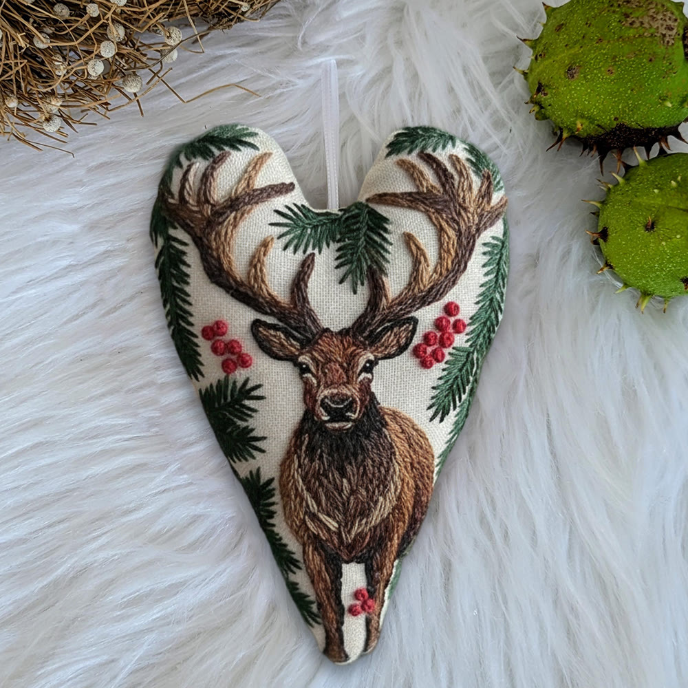Rubbyoo Heart Embroidery Kit - The King Of Deer | Christmas Animal Craft | Decorative Needle Art  - image 9