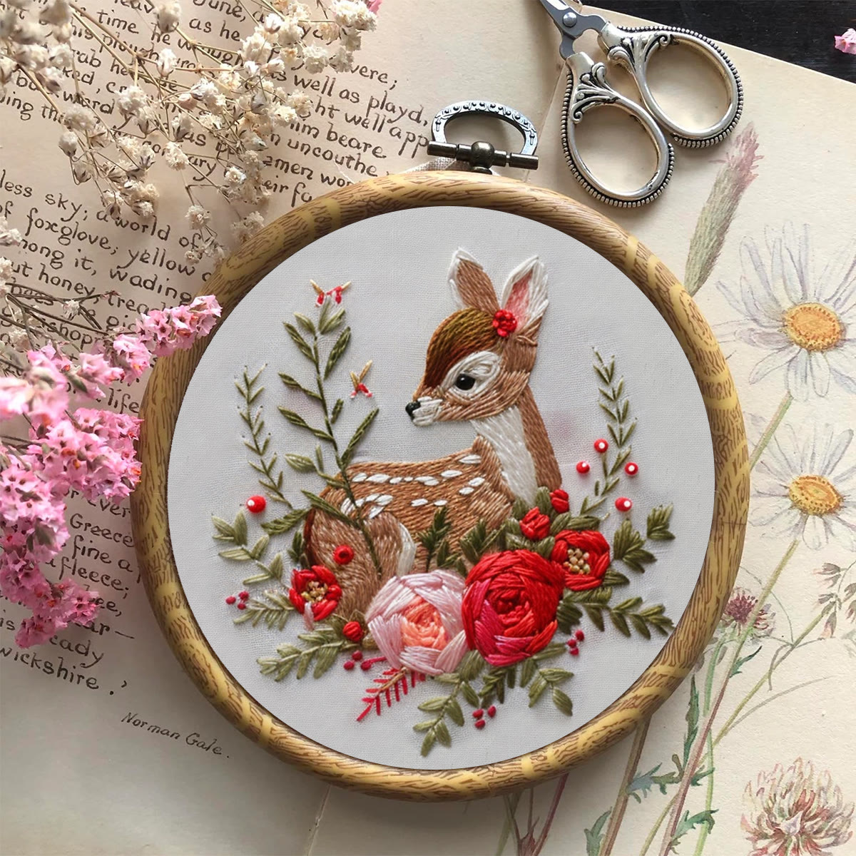 Rubbyoo Embroidery Kit-  Deer With Flowers - image 9