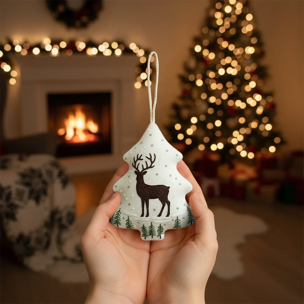 Rubbyoo Tree-shaped Embroidery Kit - Winter Deer And Pine Sprigs | Gentle Winter Stitching | Thoughtful Holiday Gift - image 8