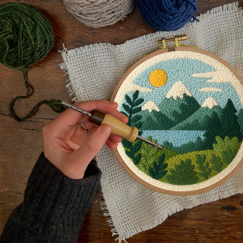 Sunny Mountain Lake Punch Needle Kit – Starter-level DIY Creation | Top Gifting Choice - image 6