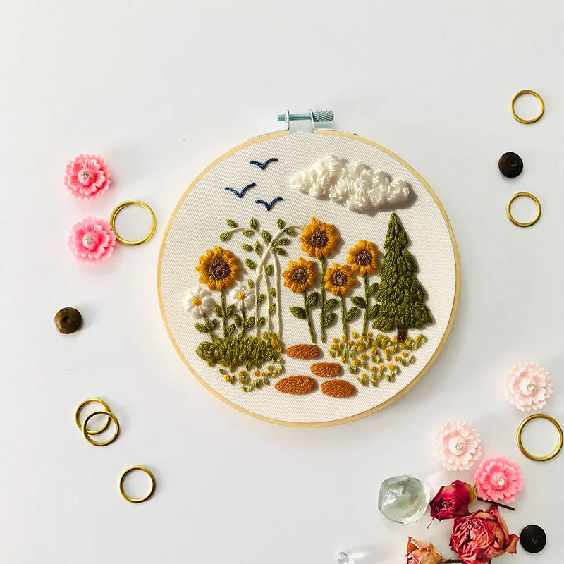 Rubbyoo Embroidery Kit - Blooming Sunflower | Floral Stitching Craft | Unique Room Decor - image 7