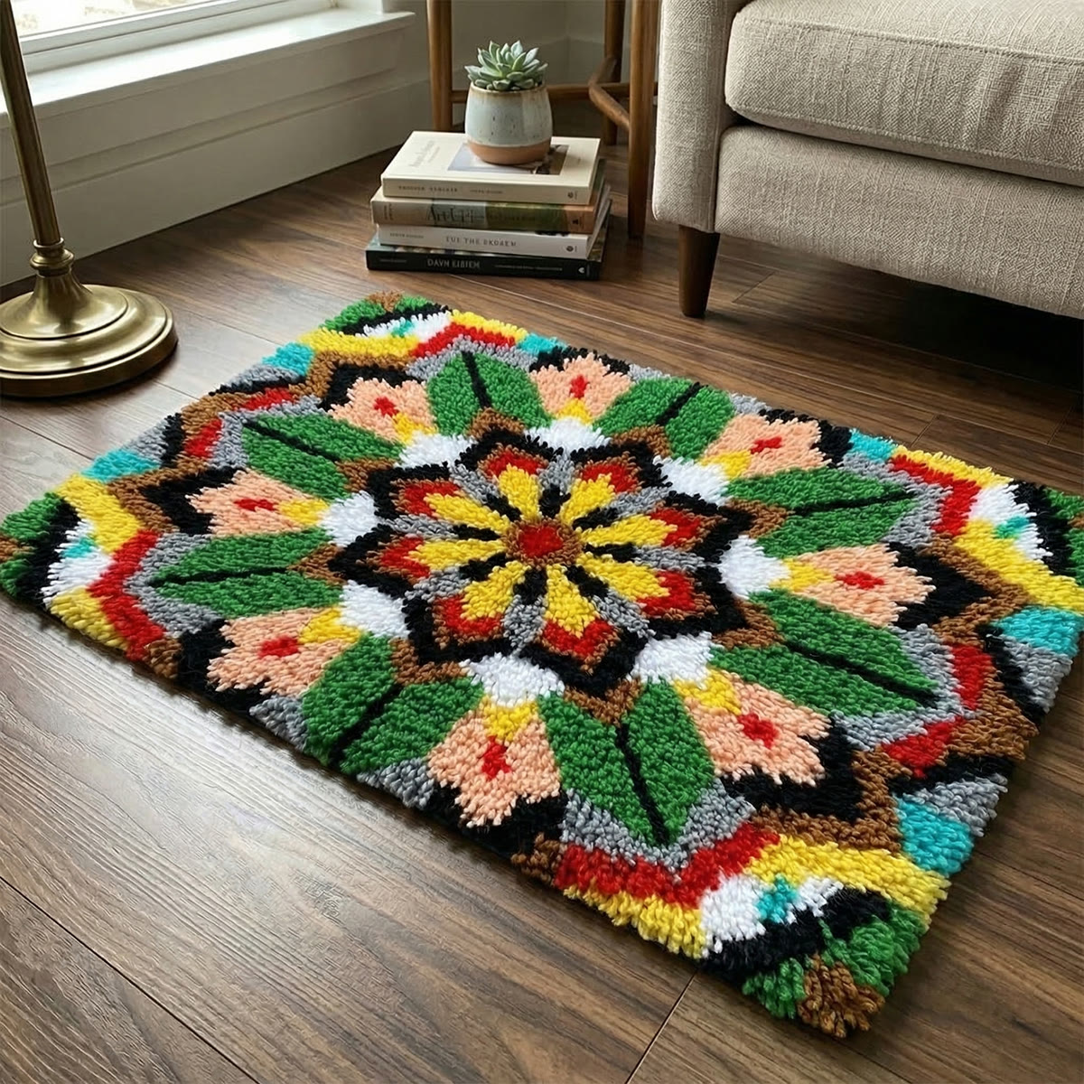 Rubbyoo Latch Hook Rug Kit - Abstract Design | Handmade House Decor | Diy Welcome Mat - image 6