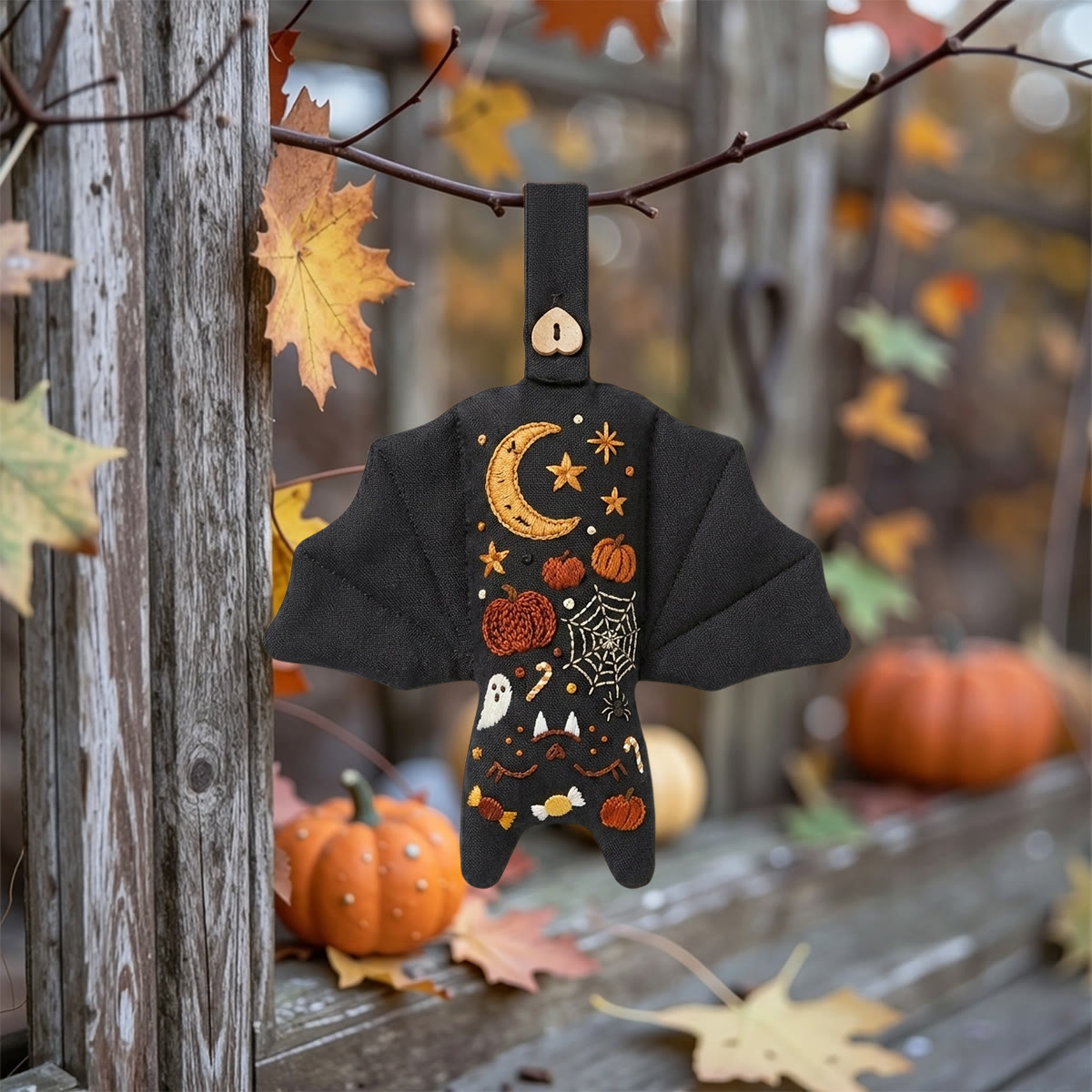 Rubbyoo Bat Embroidery Kit - Halloween Sampler | Spooky Gift For Friend | Cozy Autumn Home Decor - image 3