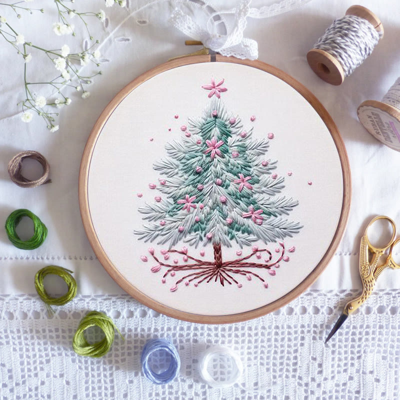 Rubbyoo Embroidery Kit- Pink Christmas Tree - image 7