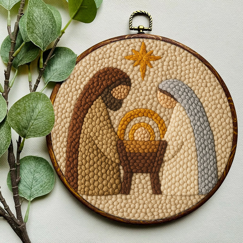 Christmas Nativity Punch Needle Kit - Diy Christmas Pattern | Perfect Wall Hanging  - image 5