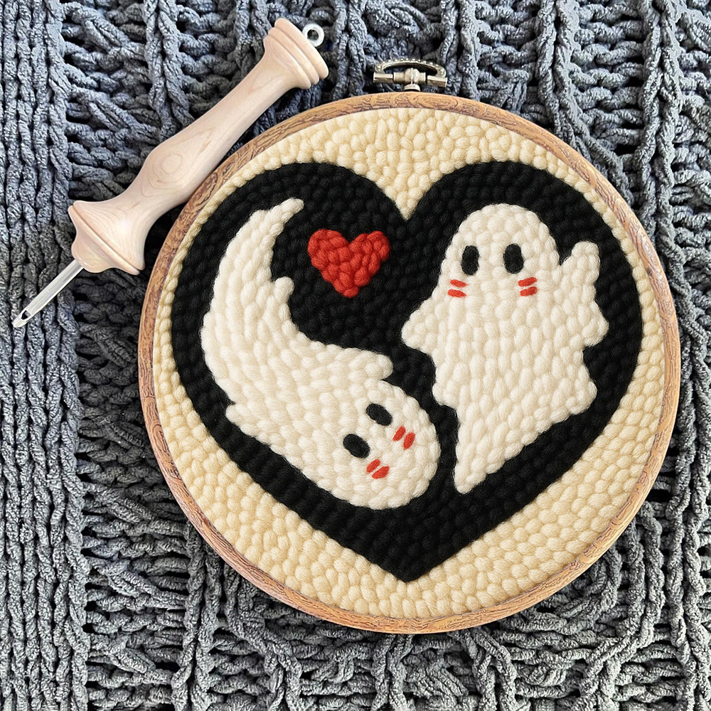 Yin-Yang Ghost Heart Punch Needle Kit – Simple-to-craft DIY Work | Romantic Handcrafted Present - image 12
