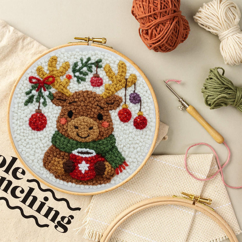 Cozy Christmas Moose Punch Needle – Embroidery Craft Set | Warm Winter Decor - image 10