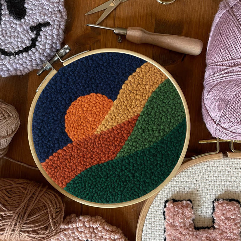 Twilight Mountain Sunset Punch Needle Kit – Elegant Handmade Decor Pendant | Newbie-easy Diy Creation - image 9