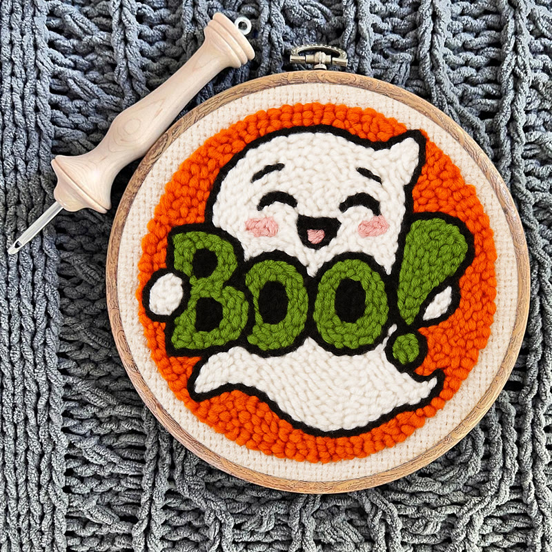 Boo Ghost Punch Needle Kit - Creative Yarn Craft |  Special Desk Decoration - image 10