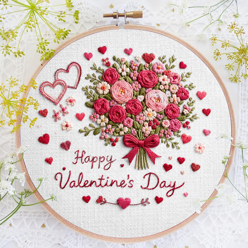 Rubbyoo Embroidery Kit - Blooming Bouquet | Diy Valentine's Day Collection | Handmade Gift For Her - image 4