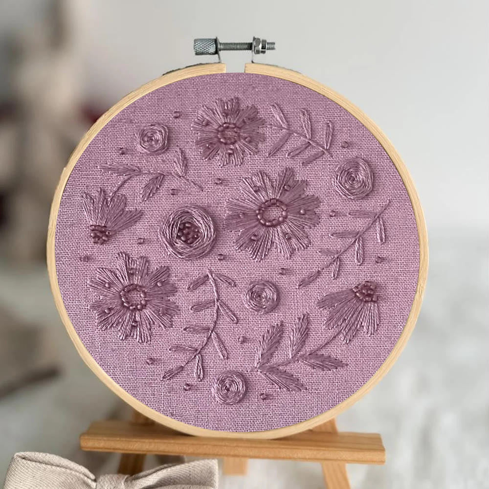 Rubbyoo Embroidery Kit - Purple Charm | Diy Floral Artwork | Easy Handmade Craft For Beginner - image 8