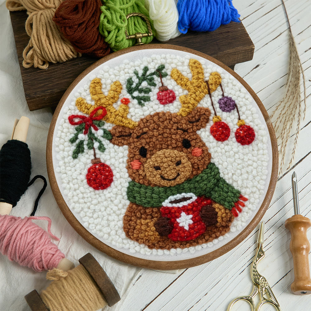 Cozy Christmas Moose Punch Needle – Embroidery Craft Set | Warm Winter Decor - image 11