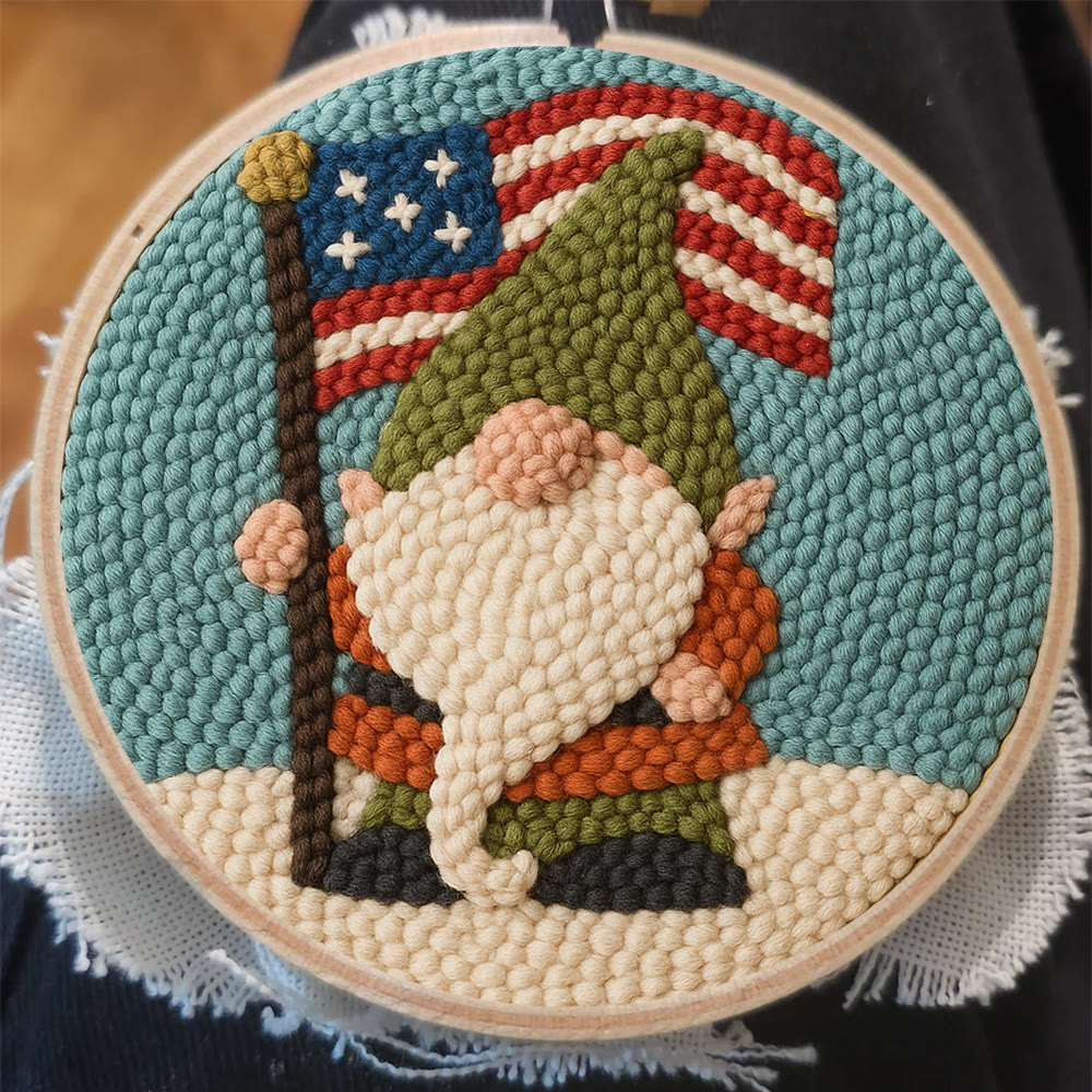 American Flag Patriotic Gnome Punch Needle Kit – Holiday Top Pick | Playful Decorative Accent - image 8