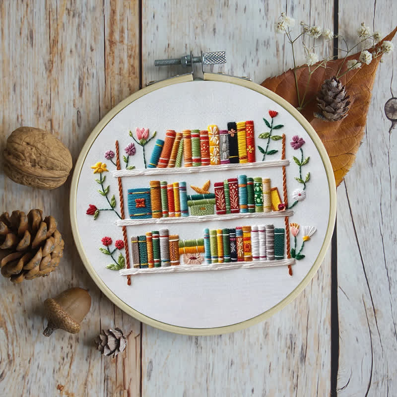 Rubbyoo Embroidery Kit - Bookshelf Book Lover DIY Craft Kit  - image 6