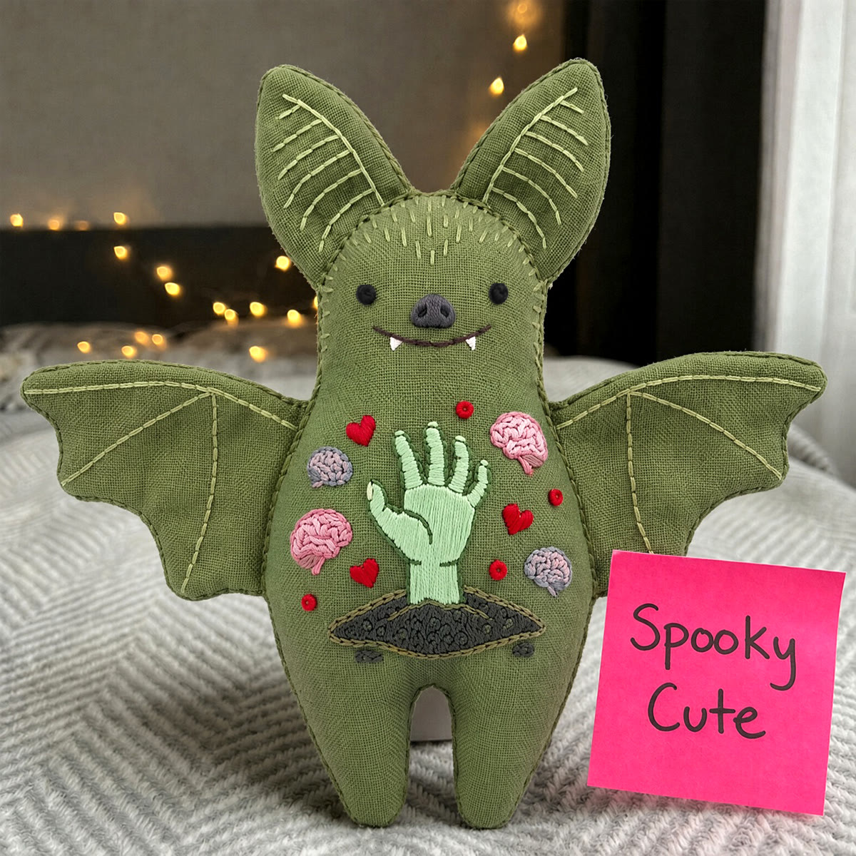Rubbyoo Bat Embroidery Kit - Spooky Zombie Hand | Halloween Gothic Horror Decor | Dark Academia Diy Craft - image 7